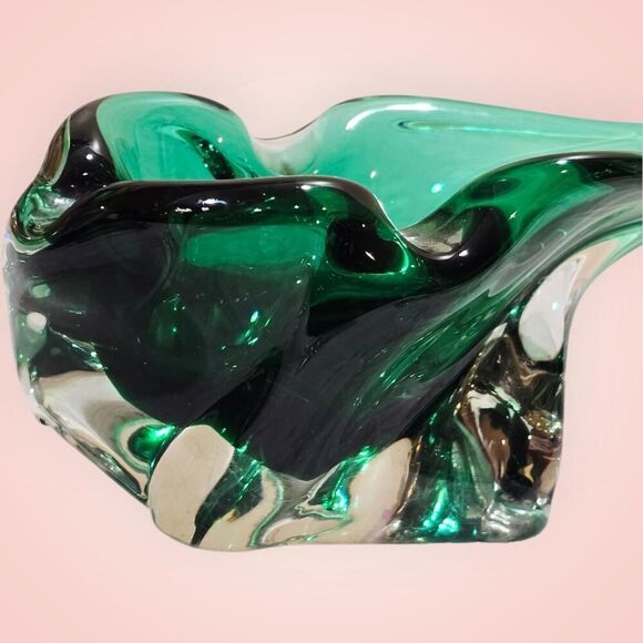 Vintage Czech Harrachov Glassworks Art Glass Bowl Circa 1958 Hand Made MCM - Picture 10 of 15